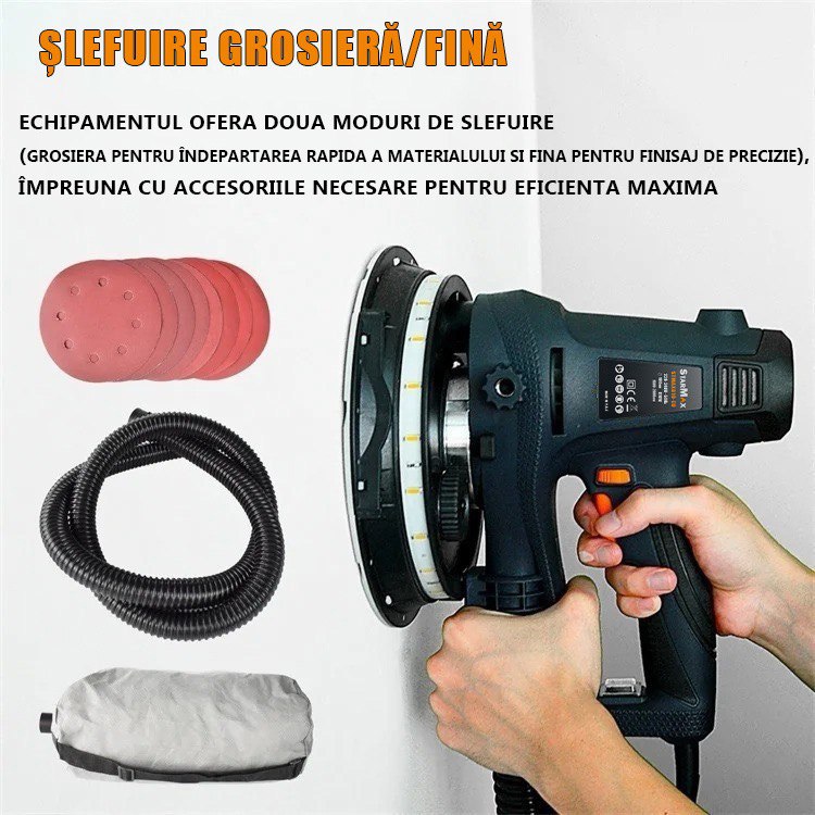 Slefuitor grosier si fin perete cu led 180mm, 810W STARMAX Slefuitor grosier si fin perete cu led 180mm, 810W STARMAX